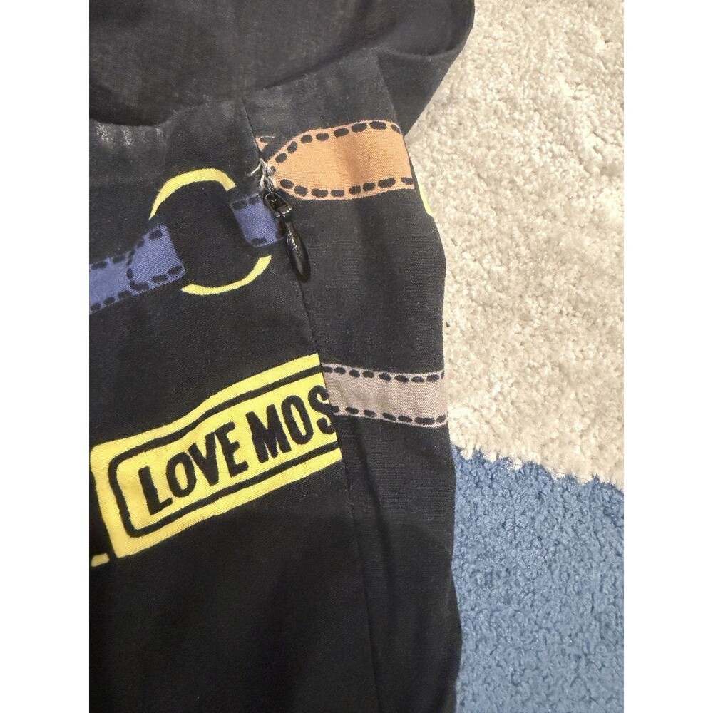 Love Moschino Dress Black Belt Buckle Print Cotton Fit & Flare Mini US 4 EU 40 - Picture 12 of 12
